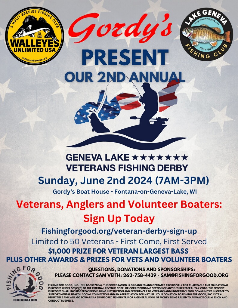 Lake Geneva Veterans Derby June 2, 2025 Lake Geneva Fishing Club